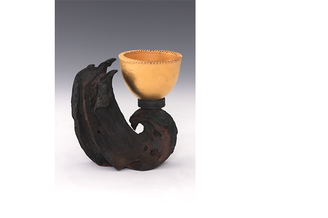 Untitled Mortar Bowl on Raku Base, 1982-1983